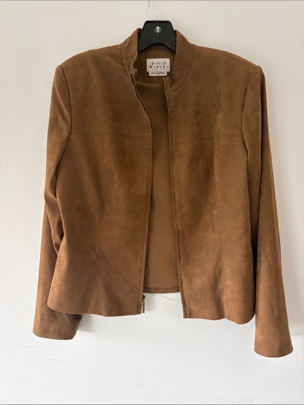 David Warren Women's Suede Zip-Front Jacket in Brown